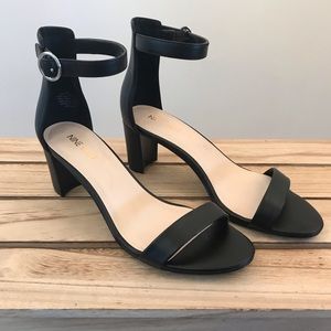 Nine West Black Block Heels, Size 8